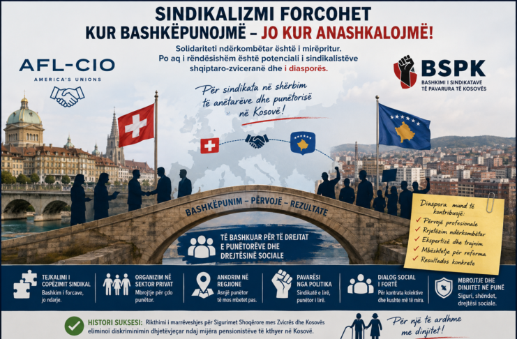 Profesionistët sindikal te diasporës shqiptare dhe sindikatat e vendit amë Sindkate e Kosoves dhe diaspora